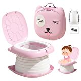 MooieBaby's Cat Potty Katlanabilir Çocuk Tuvaleti, Çok Fonksiyonlu Taşınabilir Alıştırma Lazımlığı, Carry Potty