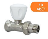 10 Adet ECA RV3 1/2 Düz Radyatör Valfi  Petek Havlupan Vanası 602120725