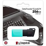 Kıngston 256GB Usb3.2 Gen 1 Datatraveler Exodıa M (Black + Teal)