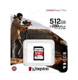 Kingston SDR2V6/512GB 512 GB 280-150Mb/s SDXC Canvas React Plus V60 UHS-II SD Kart