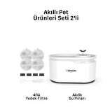 Akıllı Kedi Su Pınarı ve Yedek Filtreler 2'li Pet Ürünleri Seti