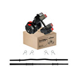 Tan Spor 40 Kg (150 cm) DÜZ BAR +Z BAR Dambıl-Dumbell-Ağırlık-Halter–FULL  Set Kırmızı Kapaklı