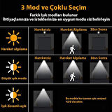 Solar LED Bahçe Sokak Lambası Hareket Sensörlü Kumandalı 3 Modlu Güneş Enerjili  