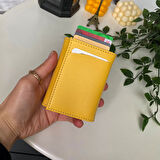 Modica® Laura - Teknolojik Vegan Deri RFID Korumalı Otomatik Pop-Up Mekanizmalı Modern İnce Tasarım 