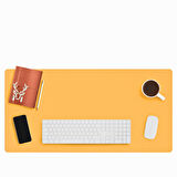 Modica Lindos - Vegan Deri Mat, Masa Pedi, Büyük Mouse Pad, Ofis için Mat, Su Geçirmez Mat