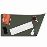 Modica Lindos - Vegan Deri Mat, Masa Pedi, Büyük Mouse Pad, Ofis için Mat, Su Geçirmez Mat