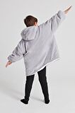 POFFY Çocuk Oversize Giyilebilir Battaniye TEK BEDEN 12 Yaş Altı Unisex Peluş Kapüşonlu Sweatshirt