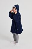 POFFY Çocuk Oversize Giyilebilir Battaniye TEK BEDEN 12 Yaş Altı Unisex Peluş Kapüşonlu Sweatshirt
