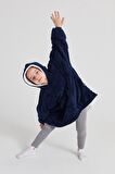 POFFY Çocuk Oversize Giyilebilir Battaniye TEK BEDEN 12 Yaş Altı Unisex Peluş Kapüşonlu Sweatshirt