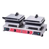 Işıkgaz Silverinox Endüstriyel Elektrikli Kare Waffle Makinesi - 4 Lü