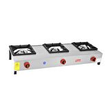 Himaksan Endüstriyel Tip Doğalgazlı 3 Gözlü Kısa Ayak Lokanta Ocağı