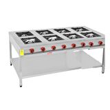 Himaksan Endüstriyel 200 X 100 Cm Lpg Tüplü Taban Raflı 8 Gözlü Ocak