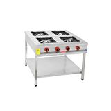 Himaksan Endüstriyel 80 X 80 Cm Lpg Tüplü Taban Raflı 4 Gözlü Ocak