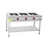 Himaksan Endüstriyel 130 X 50 Cm Lpg Tüplü Taban Raflı 3 Gözlü Ocak