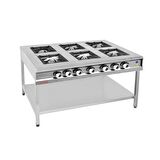 Karacasan Endüstriyel Lpg Tüplü Taban Raflı Altılı 6 Gözlü Ocak