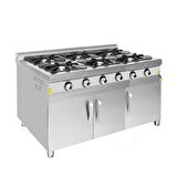 Karacasan Endüstriyel 150x100 Cm Doğalgazlı 6 Lı Dolaplı Kuzine Ocak