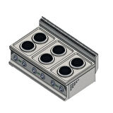 Karacasan Endüstriyel 120 cm 700 Seri Set Üstü 6 Gözlü Elektrikli Ocak