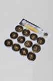 Mühürcüm Black Gold Ivy Roses 12 Adet 3D Hazır Kendinden Yapışkanlı Sticker Mühür RM2111