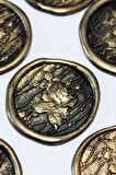 Mühürcüm Black Gold Ivy Roses 12 Adet 3D Hazır Kendinden Yapışkanlı Sticker Mühür RM2111