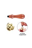 Mühürcüm Mühür Mumu Damga 70  mm Yuvarlak Boş Pirinç Kafa + Ahşap Sap R5799O70