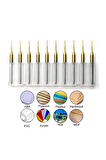 Titanyum Kaplı Tungsten Çelik CNC Freze PCB Kesici 10lu Set 0,5mm