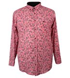 Büyük Beden Likralı Erkek Gömlek Uzun Kol Nar