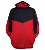 Erkek Büyük Beden Kapşonlu Eşofman Takımı Kırmızı-Laci 7XL-10XL