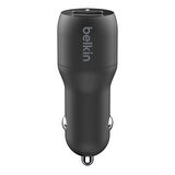 Belkin BoostCharge 24W Çift Port USB-A Hızlı Araç Şarj Cihazı - Siyah