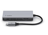 BELKIN USB-C’den 4’ü Bir Arada Çoklayıcı Adaptör Gri