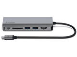 BELKIN USB-C’den 4’ü Bir Arada Çoklayıcı Hub Gri