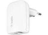 BELKIN BoostCharge USB-C Duvar Şarjı 37W USB-C 25W USB-C Port ve 12W USB-A Port Beyaz