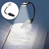 BUFFER® Kitap Okuma Lambası Kıskaçlı Işık Pilli Aydınlatma Kitap Okuma Işığı