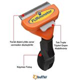 BUFFER® Uzun Tüylü Köpekler İçin Kolay Tarama Fırçası Temizlenebilir Çelik Tarak Tüy Toplayıcı Medium