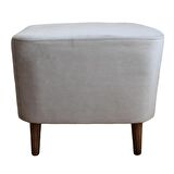 Arasta Ece 50x40 cm Puf Tabure Masif Ayak-Krem