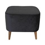 Arasta Ece 50x40 cm Puf Tabure Masif Ayak-Antrasit
