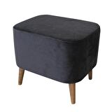 Arasta Ece 50x40 cm Puf Tabure Masif Ayak-Antrasit