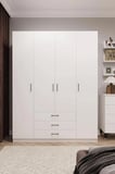 Asra Trend MDF 4 Kapaklı, 3 Çekmeceli Gardırop - 160x208x53cm, Geniş Hacimli Kıyafet Dolabı, G-02