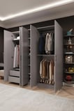 Asra Trend MDF 5 Kapaklı, 2 Çekmeceli, Aynalı Gardırop - 200x208x53cm, Geniş Kıyafet Dolabı, G-04