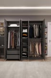 Asra Trend MDF 5 Kapaklı, 2 Çekmeceli, Aynalı Gardırop - 200x208x53cm, Geniş Kıyafet Dolabı, G-04