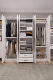 Asra Trend MDF 6 Kapaklı, 2 Çekmeceli, 2 Aynalı Gardırop - 240x208x53cm, Geniş Kıyafet Dolabı, G-05