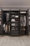 Asra Trend MDF 6 Kapaklı, 2 Çekmeceli, 2 Aynalı Gardırop - 240x208x53cm, Geniş Kıyafet Dolabı, G-05