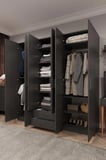 Asra Trend MDF 6 Kapaklı, 2 Çekmeceli, 2 Aynalı Gardırop - 240x208x53cm, Geniş Kıyafet Dolabı, G-05
