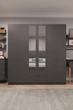Asra Trend MDF 6 Kapaklı, 2 Çekmeceli, 2 Aynalı Gardırop - 240x208x53cm, Geniş Kıyafet Dolabı, G-05