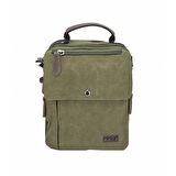 Ççs  Kanvas Fonksiyonel Postacı Omuz ve El  Çantası Yeşil