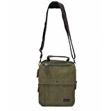 Ççs  Kanvas Fonksiyonel Postacı Omuz ve El  Çantası Yeşil