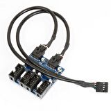 9 pin erkek to 4 port dişi usb 2.0 çoklayıcı kart