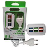 220v to 6 port usb hızlı şarj 5v 3.1A quick şarj adaptörü
