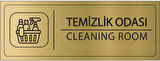 Mayeka Temizlik Odası İsimlik Altın Metal Kapı İsimliği Levhası Yönlendirme Tabelası