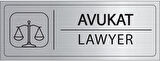 Mayeka Avukat İsimlik Gümüş Metal Kapı İsimliği Levhası Yönlendirme Tabelası