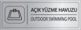 Mayeka Açık Yüzme Havuzu İsimlik Gümüş Metal Kapı İsimliği Levhası Yönlendirme Tabelası